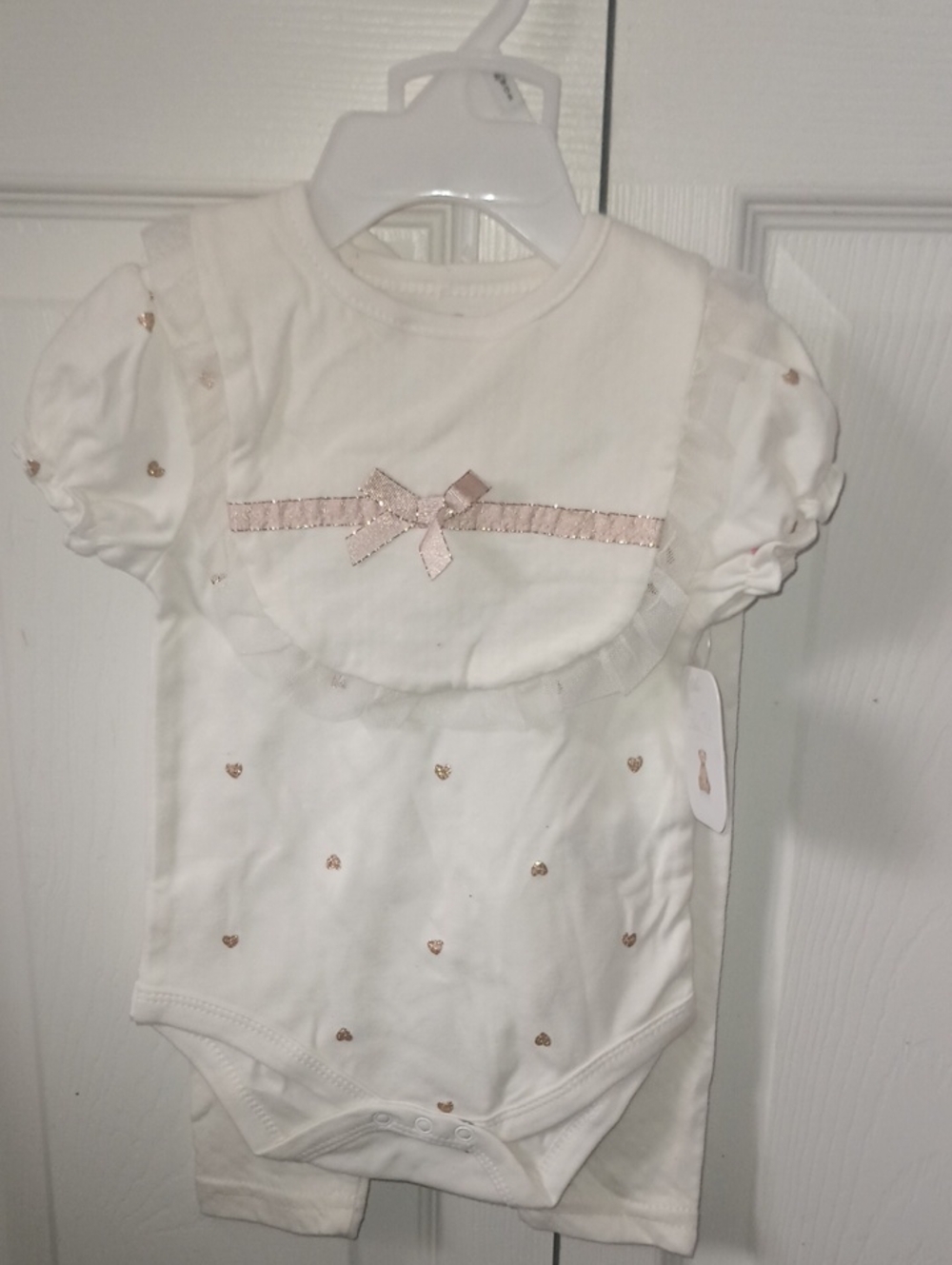 Heart Accent Two Piece W/ Bib